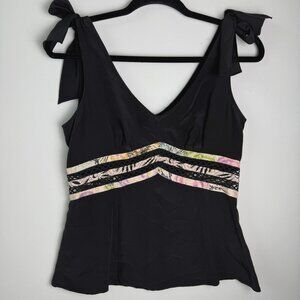 Nanette Lepore 100% Silk Vintage Y2K Bow Tank Top Blouse Size 6 Fairy Artsy